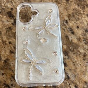 Elegant Silver Dragonfly Phone Case
